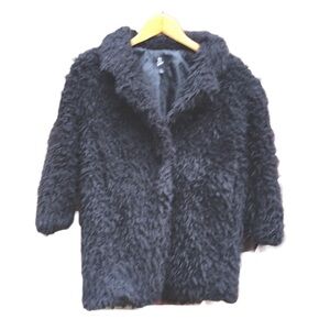 Art Class Faux Fur Jacket Girls Size S Small ( 6 / 7 ) Black NWT Monster Fur
